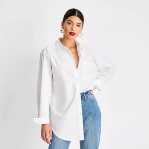 Future Collective white button up shirt size 1x